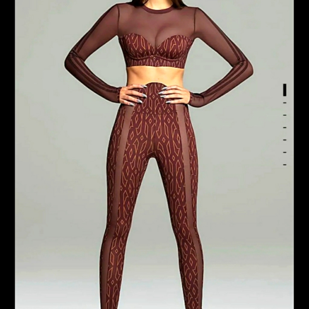 ICY PARK MONOGRAM SHEET PANEL TIGHTS